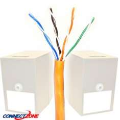 1000 Feet 4 Pair Unshielded Cat5e 350MHz Orange Ethernet Bulk Cable Wire Spool/Reel